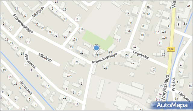 Bielawa, Frankowskiego Stefana, kmdr., 18, mapa Bielawa