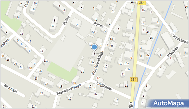 Bielawa, Frankowskiego Stefana, kmdr., 9, mapa Bielawa