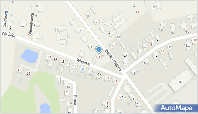 Brzezie k. Sulechowa, Franciszka Żwirki i Stanisława Wigury, 1, mapa Brzezie k. Sulechowa