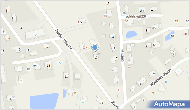 Brzezie k. Sulechowa, Franciszka Żwirki i Stanisława Wigury, 11, mapa Brzezie k. Sulechowa