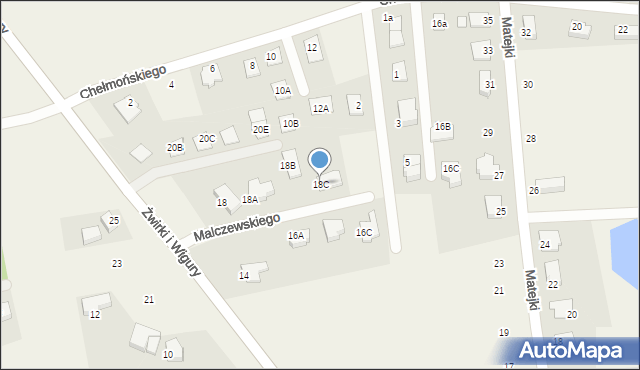 Brzezie k. Sulechowa, Franciszka Żwirki i Stanisława Wigury, 18C, mapa Brzezie k. Sulechowa