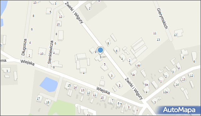 Brzezie k. Sulechowa, Franciszka Żwirki i Stanisława Wigury, 7, mapa Brzezie k. Sulechowa