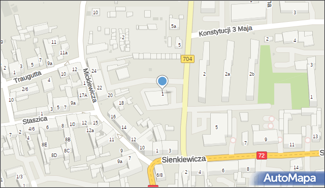 Brzeziny, Frycza-Modrzewskiego Andrzeja, 1, mapa Brzeziny