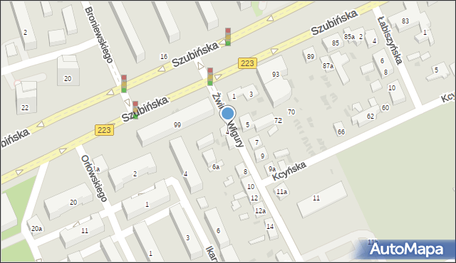 Bydgoszcz, Franciszka Żwirki i Stanisława Wigury, 4, mapa Bydgoszczy