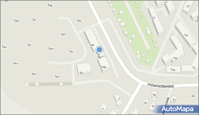 Bydgoszcz, Franciszka Żwirki i Stanisława Wigury, 54x, mapa Bydgoszczy