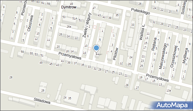 Bytom, Franciszka Żwirki i Stanisława Wigury, 13, mapa Bytomia