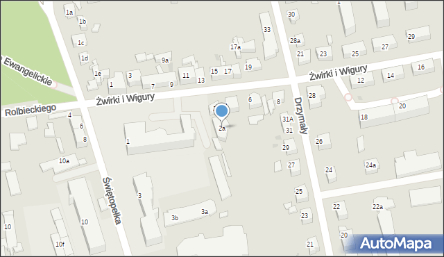 Chojnice, Franciszka Żwirki i Stanisława Wigury, 2a, mapa Chojnic