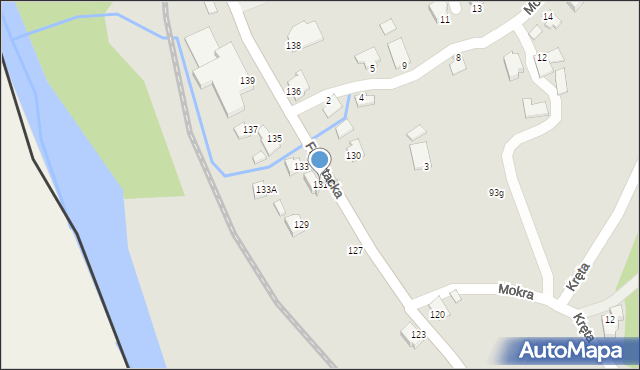 Cieszyn, Frysztacka, 131, mapa Cieszyna