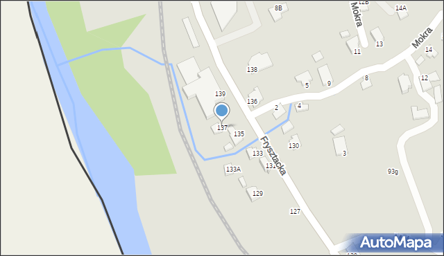 Cieszyn, Frysztacka, 137, mapa Cieszyna