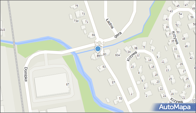 Cieszyn, Frysztacka, 65, mapa Cieszyna