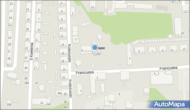 Czeladź, Francuska, 1, mapa Czeladź