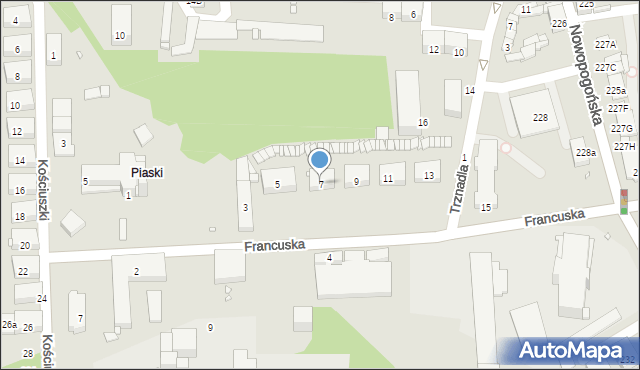 Czeladź, Francuska, 7, mapa Czeladź