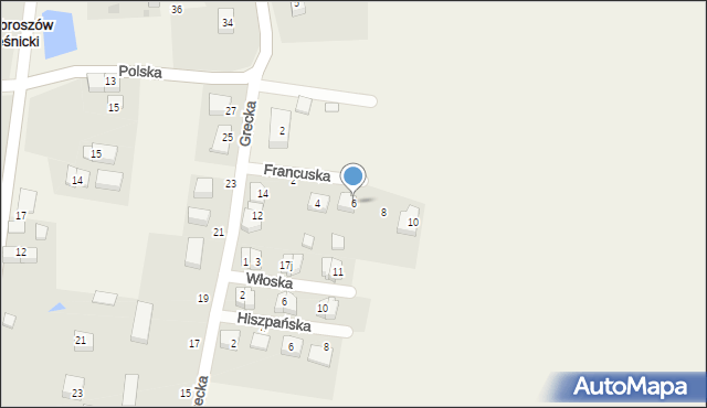 Dobroszów Oleśnicki, Francuska, 6, mapa Dobroszów Oleśnicki