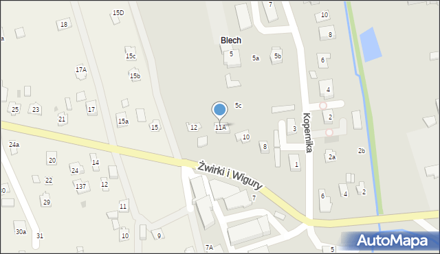 Dukla, Franciszka Żwirki i Stanisława Wigury, 11A, mapa Dukla