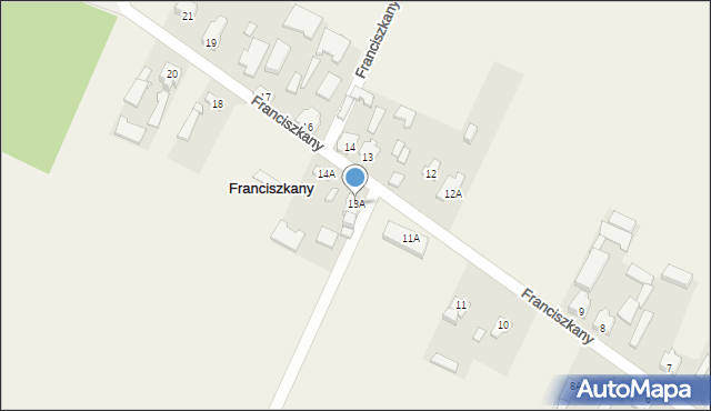 Franciszkany, Franciszkany, 13A, mapa Franciszkany