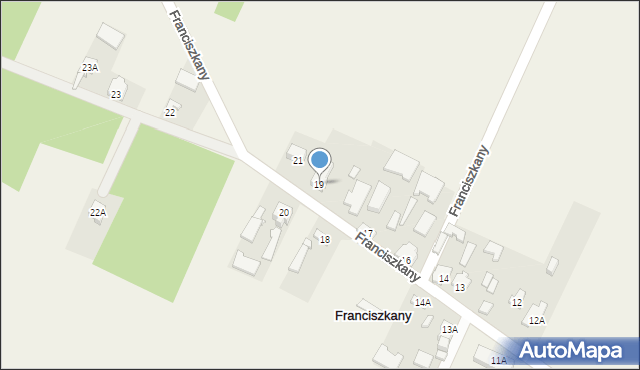 Franciszkany, Franciszkany, 19, mapa Franciszkany