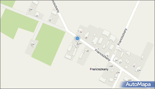 Franciszkany, Franciszkany, 20, mapa Franciszkany