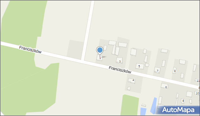 Franciszków, Franciszków, 1, mapa Franciszków