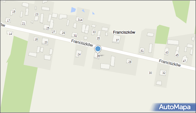 Franciszków, Franciszków, 26, mapa Franciszków