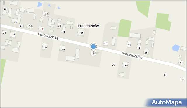 Franciszków, Franciszków, 28, mapa Franciszków