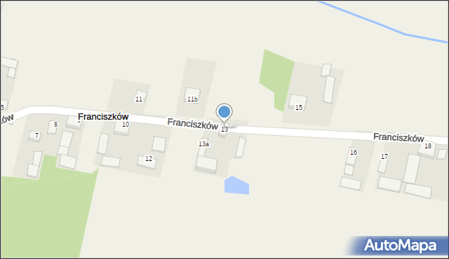 Franciszków, Franciszków, 13, mapa Franciszków