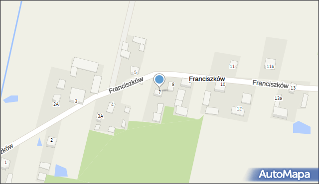 Franciszków, Franciszków, 7, mapa Franciszków