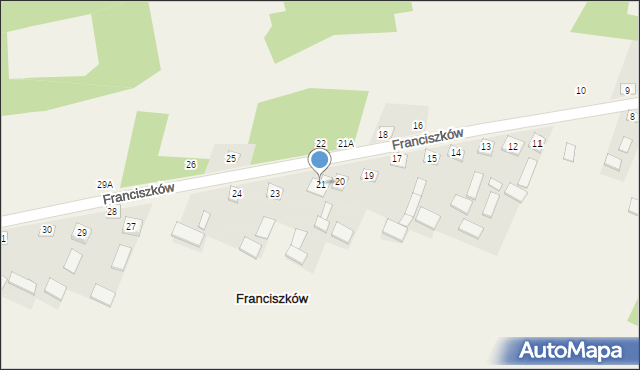 Franciszków, Franciszków, 21, mapa Franciszków