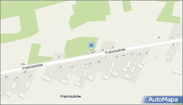 Franciszków, Franciszków, 21A, mapa Franciszków