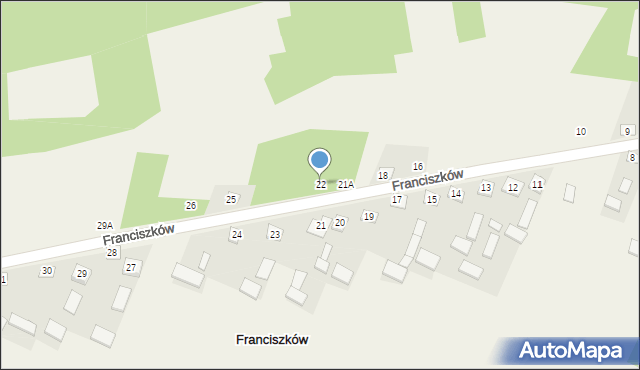 Franciszków, Franciszków, 22, mapa Franciszków