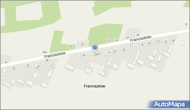 Franciszków, Franciszków, 23, mapa Franciszków