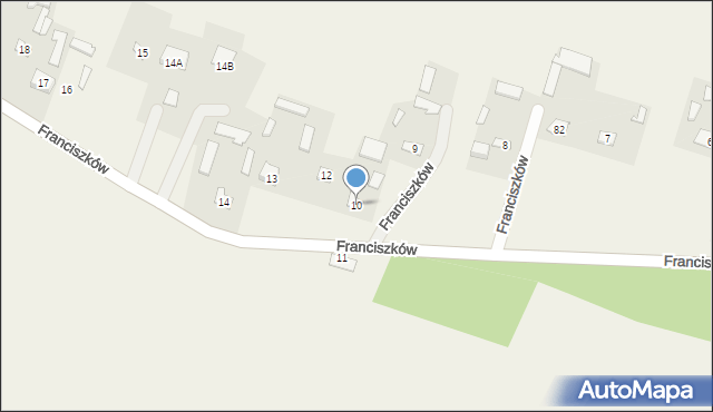 Franciszków, Franciszków, 10, mapa Franciszków