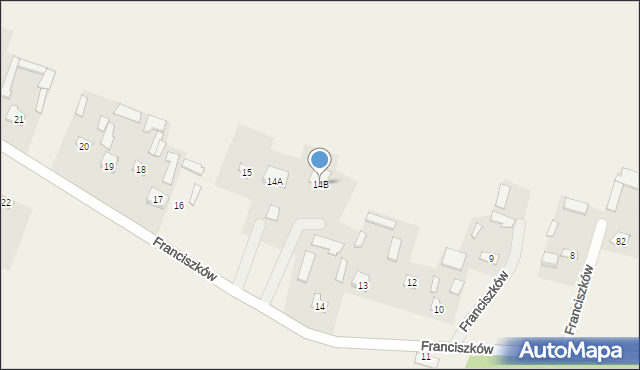 Franciszków, Franciszków, 14B, mapa Franciszków