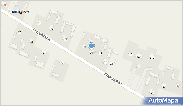 Franciszków, Franciszków, 19, mapa Franciszków