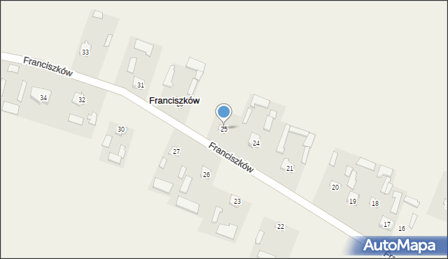 Franciszków, Franciszków, 25, mapa Franciszków