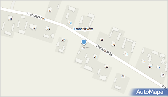 Franciszków, Franciszków, 27, mapa Franciszków