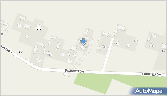 Franciszków, Franciszków, 9, mapa Franciszków