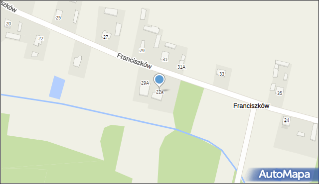 Franciszków, Franciszków, 22a, mapa Franciszków