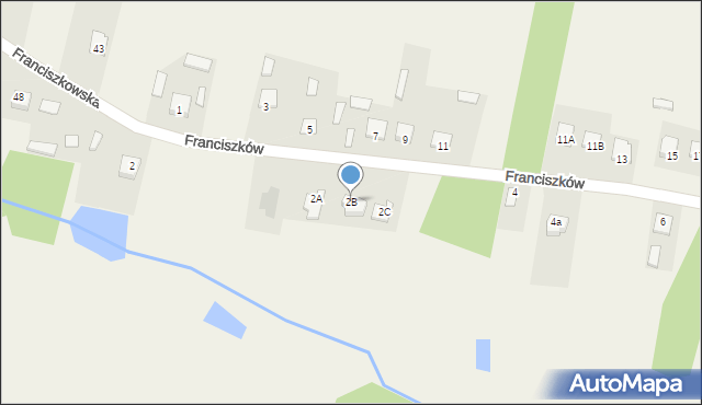 Franciszków, Franciszków, 2B, mapa Franciszków