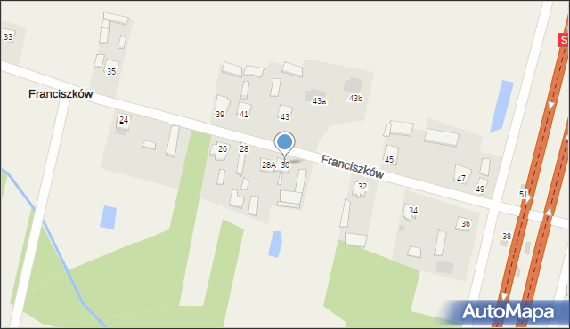 Franciszków, Franciszków, 30, mapa Franciszków