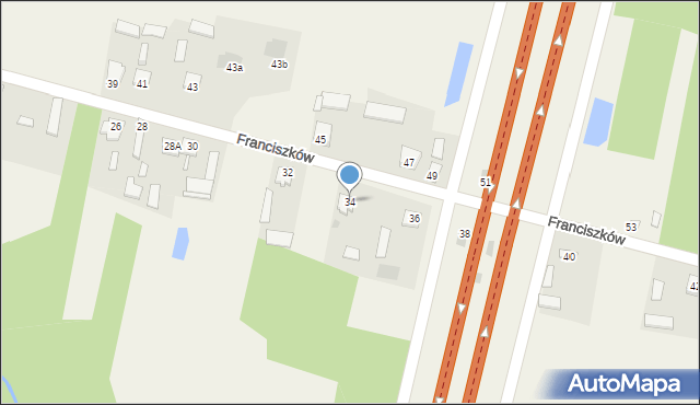 Franciszków, Franciszków, 34, mapa Franciszków