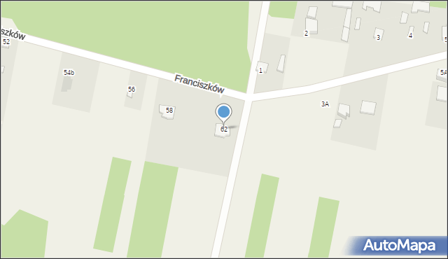 Franciszków, Franciszków, 62, mapa Franciszków