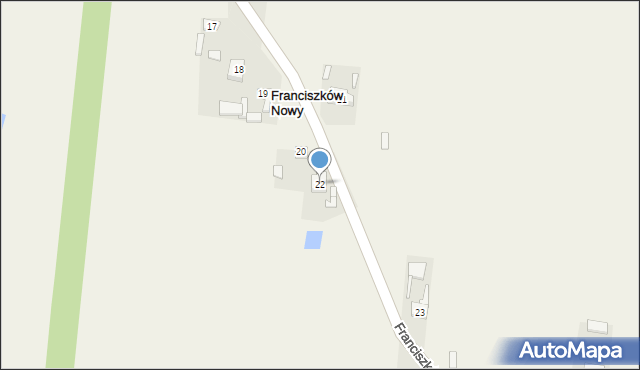 Franciszków Nowy, Franciszków Nowy, 22, mapa Franciszków Nowy