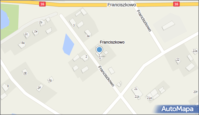 Franciszkowo, Franciszkowo, 1, mapa Franciszkowo