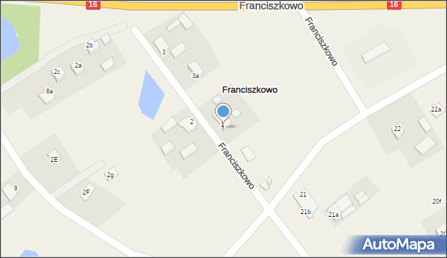 Franciszkowo, Franciszkowo, 1a, mapa Franciszkowo