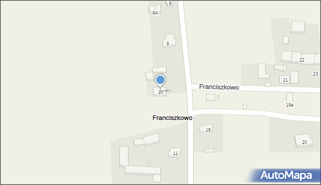 Franciszkowo, Franciszkowo, 10, mapa Franciszkowo