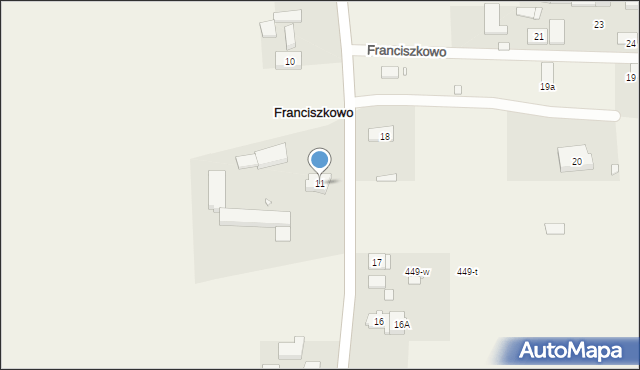 Franciszkowo, Franciszkowo, 11, mapa Franciszkowo