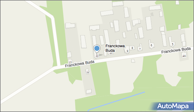 Franckowa Buda, Franckowa Buda, 11, mapa Franckowa Buda