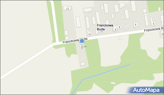 Franckowa Buda, Franckowa Buda, 12, mapa Franckowa Buda