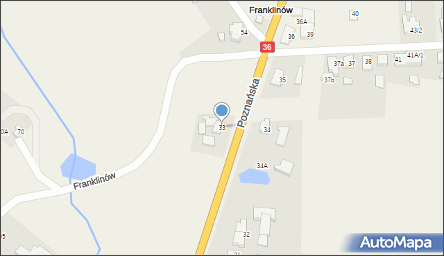 Franklinów, Franklinów, 33, mapa Franklinów