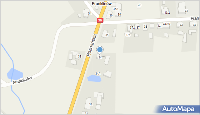 Franklinów, Franklinów, 34, mapa Franklinów